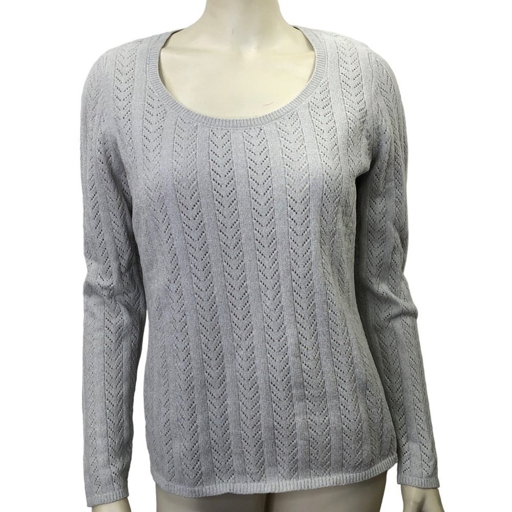 WHTE HOUSE BLACK MARKET SCOOP NECK CHENILLE‎ SWEATER MD NWT